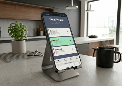 SeizaWare mobile app - Devices view, one device active, no alarm