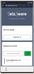 Journal view mockup of SeizAware app